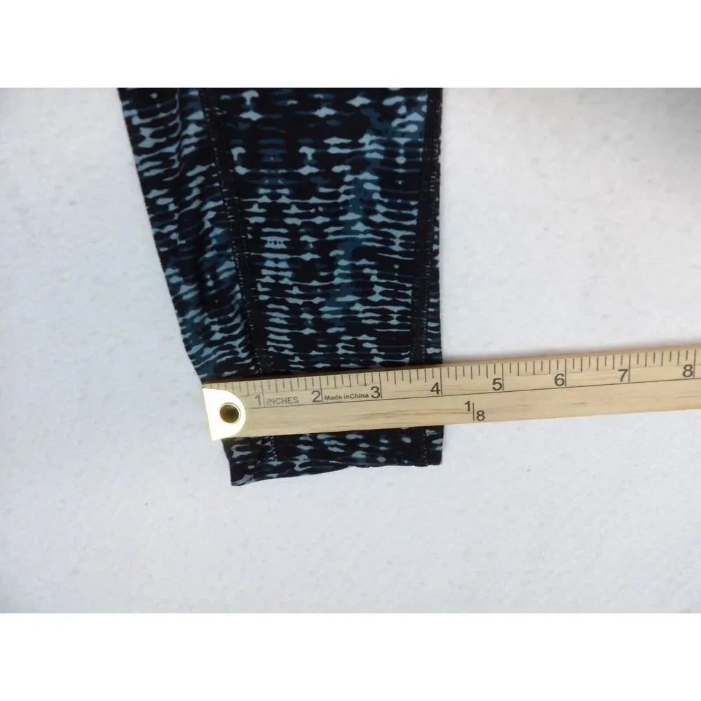 The North Face Womens Medium Blue Black Leggings Activewear‎ Athleisure Abstract